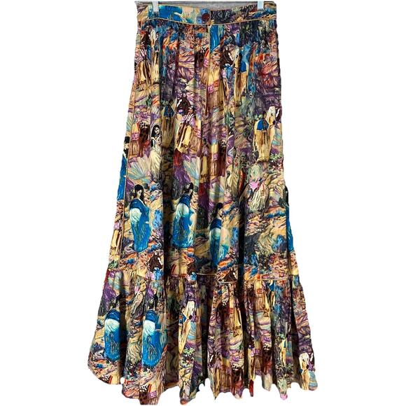 ✨ Handmade Native American Print Maxi Skirt 🌵 Boho Southwest Medium - Picture 1 of 12